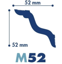 MOLDURA  0.52X0.52 X 2 MT  (M52 ) (POLIESTIRENO EXTRUIDO) *EN STOCK*