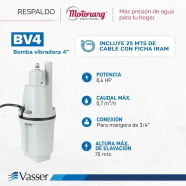 BOMBA SUMERGIBLE VIBRADORA  25MT CABLE+ ALTURA APROX 70 MT VASSER PARA RIO   HVA1V001M30