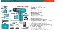 KIT TALADRO 12V+89 PCS ACCESORIOS  TOTAL (INCLUYE BATERIA  ) THKTHP10892-4