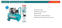 COMPRESOR 24L 1,5HP TOTAL MANDO DIRECTO (SIN ACEITE) TCS1110242-4