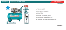 COMPRESOR 50L 1,6HP TOTAL MANDO DIRECTO (SIN ACEITE) TCS1120508-4