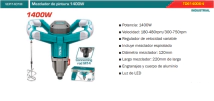 MEZCLADOR DE PINTURA 1400W TOTAL TD614006-4