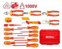 CAJA DE HERRAMIENTAS AISLADAS DE 16 PCS  TOTAL THKITH1601 (CAJA  ROJA)