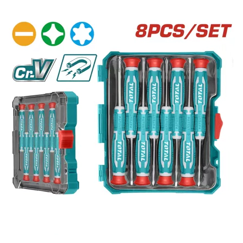 DESTORNILLADOR KIT DE 8 ud ( PRECISION ) TOTAL THT250826