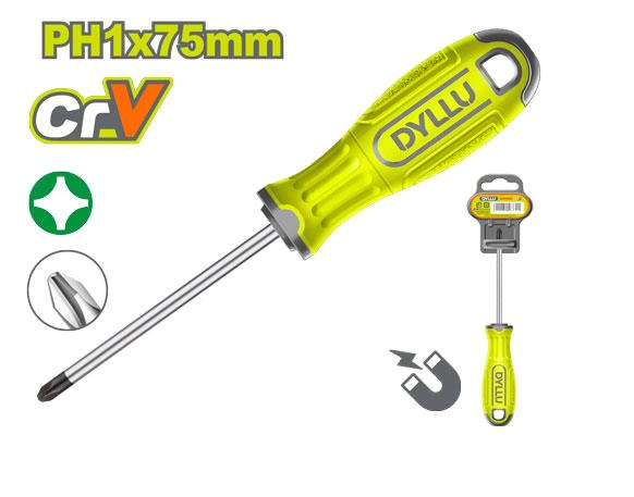 DESTORNILLADOR PHILIPS PH1 X 75MM DYLLU DTSD2213