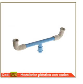 MEZCLADOR PLASTICO CON CODO PVC AV5