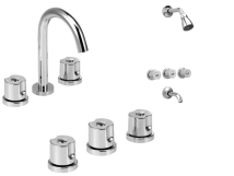 GRIFERIA  BA&Ntilde;O LAGO BERNA CROMO ducha+lavatorio +bidet  *10% (malba)