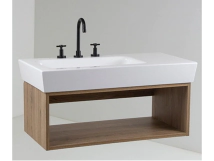 VANITTORY GULLIART COLGAR  PLAYA a300 MARRON ABIERTO 1A 85X44cm  bacha desplazada