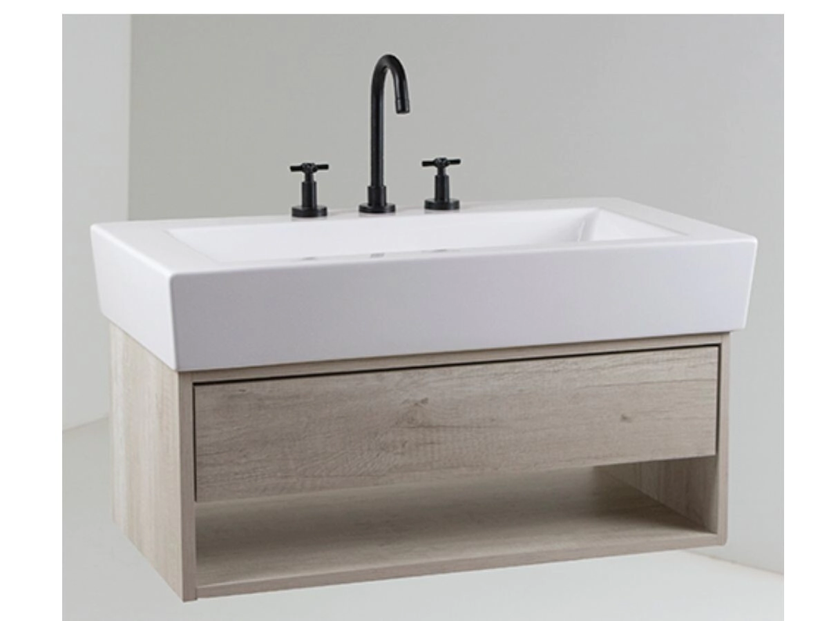 VANITORY GULLIART COLGANTE BAHIA 78 1 CAJON+estante 3A 78X43cm  bacha CENTRADA