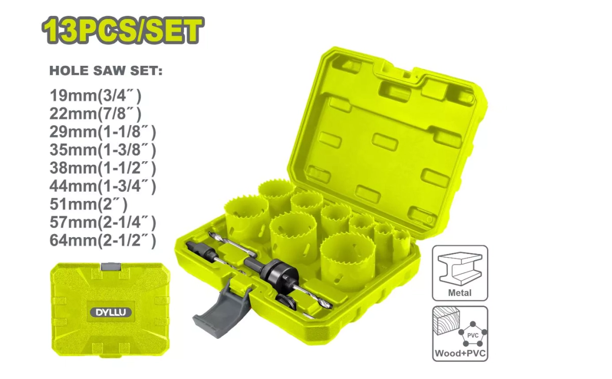 MECHA MADERA SET 13 PZ DYLLU DTKJ3413