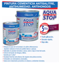 PINTURA ANTIHUEMEDAD X1LT CEMENTICIA ( ANTISALISTRE-ANTIONGOS) MERCLIN *7 %