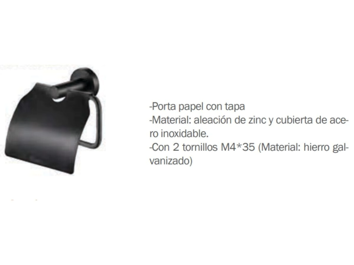 PORTA PAPEL DYLLU NEGRA DTZG1512