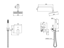 MONOComando  BA&Ntilde;O COMPLETO PEIRANO  WAVE CR  Ducha EMB c/duchad+lavat bajo+bide ((85168+60168+70168)