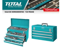 CAJA DE HERRAMIENTAS DE 132 PCS  TOTAL INDUSTRIAL ( 4 NIVELES-METAL 52 X 21,5X32 )