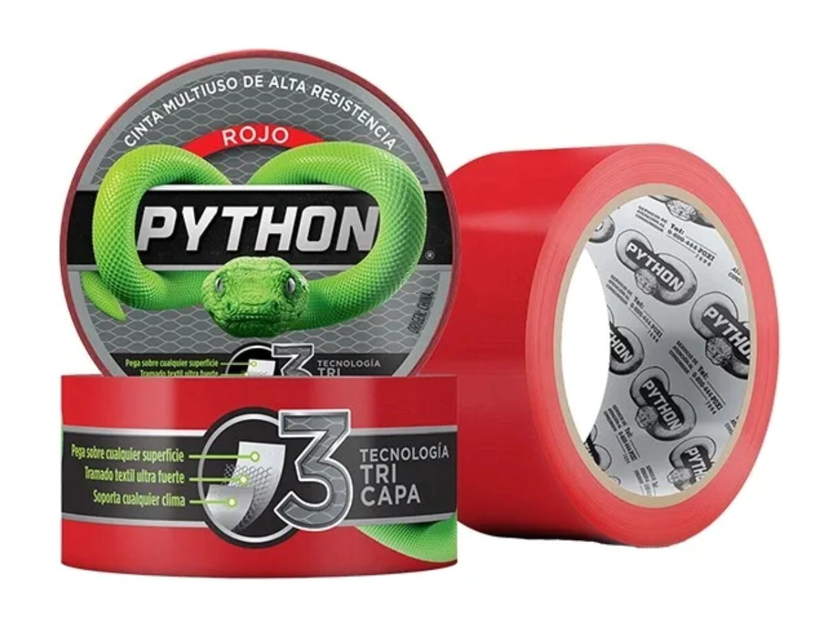 CINTA PYTHON ALTA RESIS.9MTS ROJO