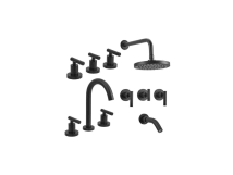 GRIFERIA BA&Ntilde;O PEIRANO ADRA BLACK PLUS CC (duch c/trans plus+lav trad+bid)  **8% NEGRO 90166N CAJA PA