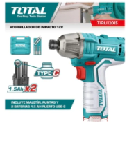 ATORNILLADOR INALAMBRICO DE IMPACTO 12 V 1/4 TOTAL INDUSTRIAL TIRLI12015 (MALETIN C/2BATERIA)
