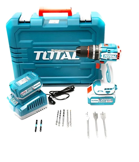 TALADRO INALAMBRICO PERCUTOR 20 V 96NM TOTAL INDUSTRIAL TIDLI20968-4  (MALETIN C/2BATERIA)