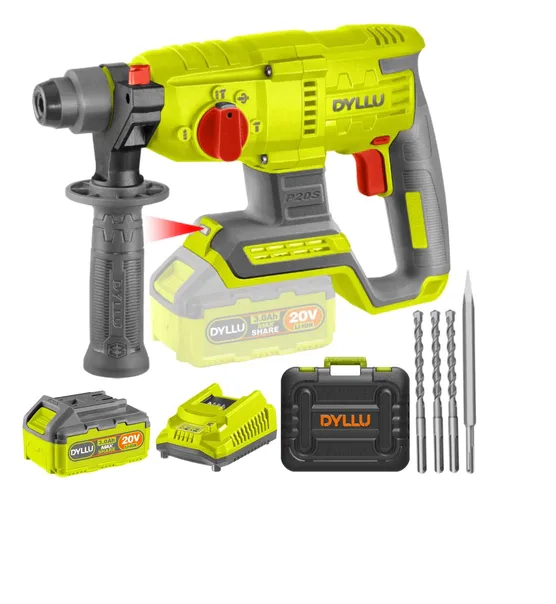 ROTOMARTILLO SDS PLUS INALAMBRICO 20V 22 MM DYLLU DTLM1522-4 C/BATERIA Y CARGADOR