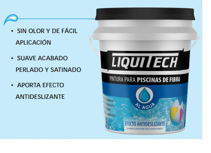 PINTURA 4LT PARA PISCINAS DE FIBRA **BLANCO** LIQUITECH *7%