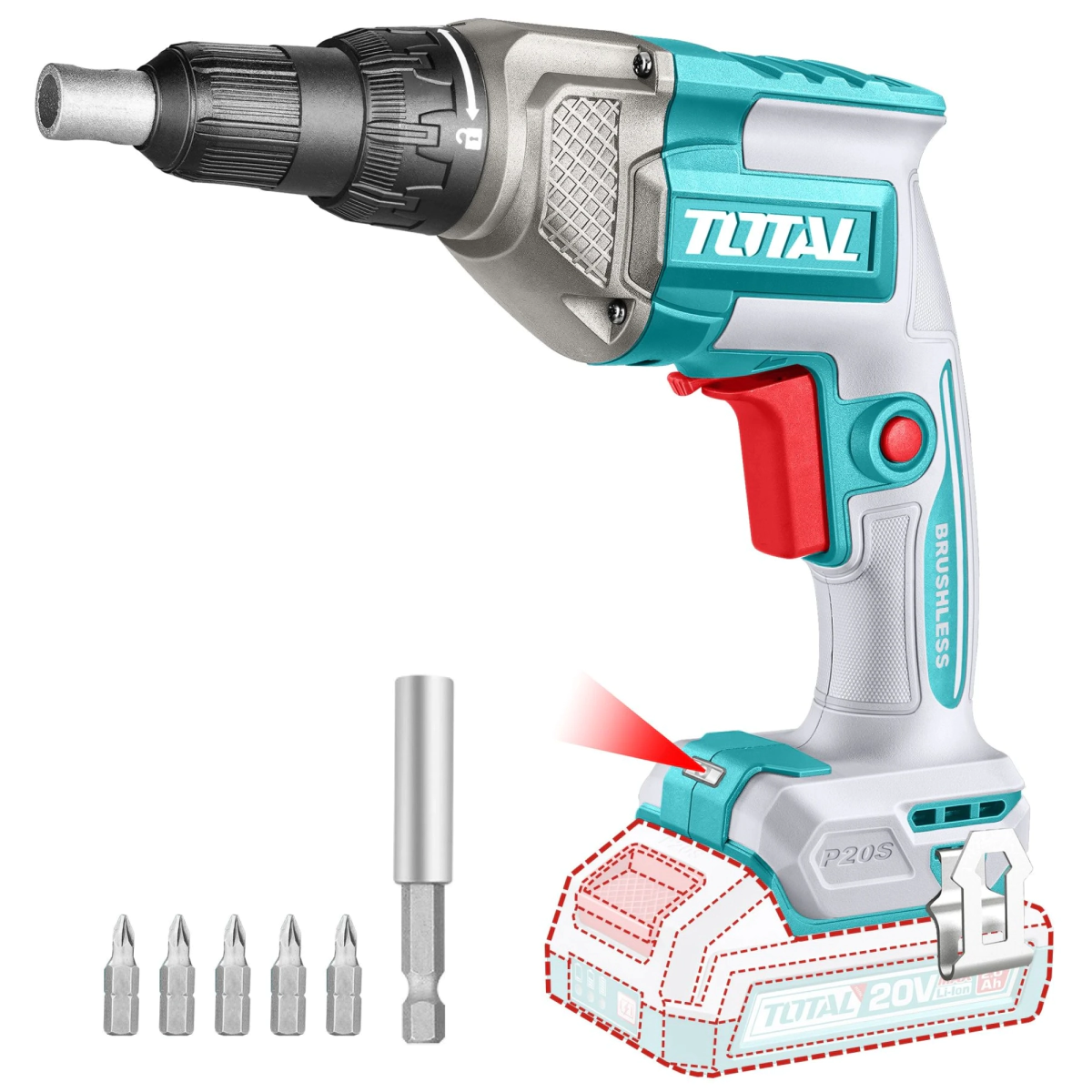 ATORNILLADOR 20 V PARA PLACA DE YESO TOTAL TDSLI20428