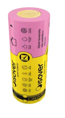 LANA DE VIDRIO ISOVER ROLAC PLATA CUBIERTA/TECHO HR 100 mm X1200X 6 mt ( ROSA ) C/ALUMINIO 7,20 M2