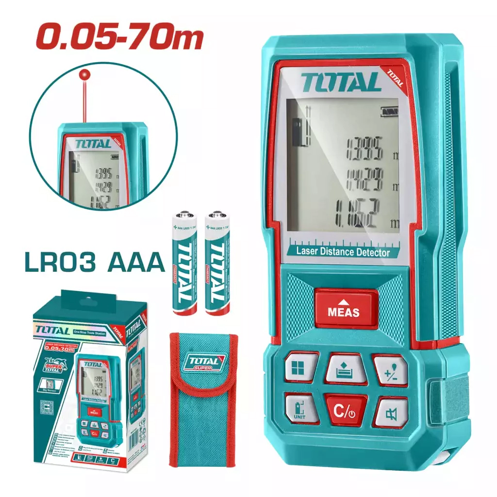 MEDIDOR LASER DE DISTANCIA 70MT  TOTAL INDUSTRIAL TMT32506