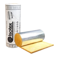 LANA DE VIDRIO ISOTEX PLATA 50 mm X1200X16mt CON  ALUMINIO  19,20 M2 EL ROLLO