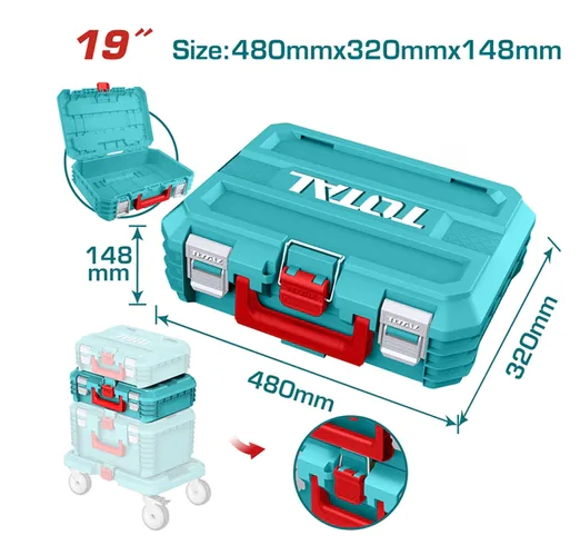 CAJA PLASTICA APILABLE 19" TOTAL INDUSTRIAL TPBXS102