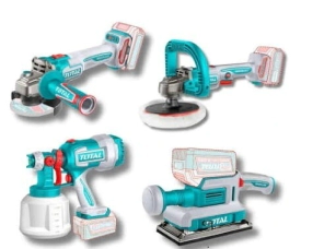 COMBO TOTAL KIT AMOLADORA 20V + PULIDORA + PISTOLA DE PINTAR+LIJADORA TOSLI250696-4 TOTAL